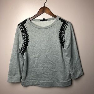 Itro Grey Embellished Beaded Shirt Size Large
